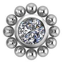 Sterilised Titanium - Premium Zirconia - Sun Design - 4mm Internal Thread Labret Attachment