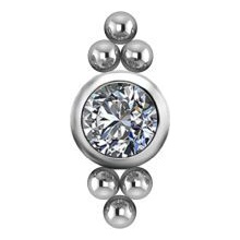 Sterilised Titanium - Premium Zirconia - Ball Triangle Cluster - 5mm Internal Thread Labret Attachment
