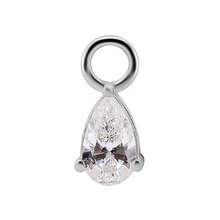 Titanium Jewellery Charm Pear Premium Zirconia