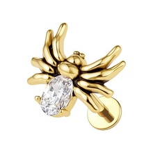 Gold Titanium 6.5mm Premium Zirconia Spider - Threadless 18G - 7mm Post