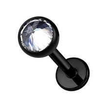 Black Titanium 4mm Inverted Prem Zirconia - Threadless 18G - 7mm Post