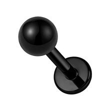 Black Titanium 2mm Ball - Threadless 18G - 7mm Flatback Stud