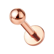 Rose Gold Titanium Ball 2.5mm - Threadless 18G - 7mm Flatback Stud