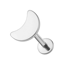 Titanium 4mm Moon - Threadless 18G - 7mm Flatback Stud