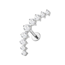  Titanium Clawset Cluster Cubic Zirconia - Threadless 18G - 7mm Flatback Stud 