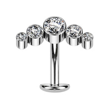  Titanium Half Moon Cubic Zirconia - Threadless 14G - 10mm Floating Navel