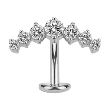  Titanium Clawset Cluster Cubic Zirconia - Threadless 14G - 10mm Floating Navel