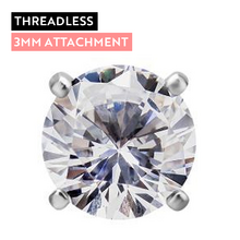 Surgical Steel - Round Claw Set Premium Zirconia - 3mm Threadless Attachment