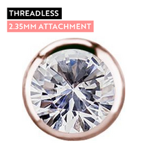 Rose Gold Titanium - Premium Zirconia - 2.35mm Threadless Attachment