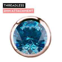 Rose Gold Titanium - Aqua Premium Zirconia - 3mm Threadless Attachment