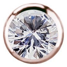 Rose Gold Titanium - Premium Zirconia - 4mm Threadless Attachment