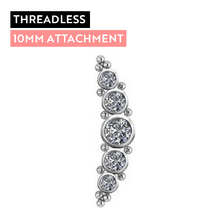 Titanium - Premium Zirconia - Half Moon Cluster - 10mm Threadless Attachment