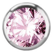 Titanium - Pink Premium Zirconia - 2.35mm Threadless Attachment