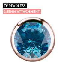 Rose Gold Titanium - Aqua Premium Zirconia - 2.35mm Threadless Attachment