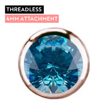 Rose Gold Titanium - Aqua Premium Zirconia - 4mm Threadless Attachment
