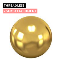 Gold Titanium - Ball - 2.5mm Threadless Attachment