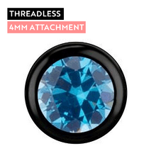 Black Titanium - Aqua Premium Zirconia - 4mm Threadless Attachment