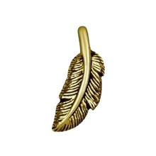 Gold Steel - Feather Right - 6mm Threadless Attachment