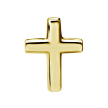 Gold Steel - Cross - 6mm Threadless Attachment