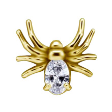Gold Steel - Premium Zirconia - Spider - 6.5mm Threadless Attachment