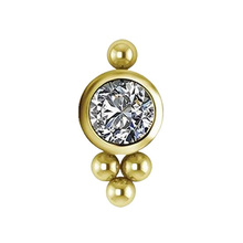 Gold Titanium - Premium Zirconia Ball Cluster - 5mm Threadless Attachment