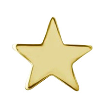 Gold Titanium - Star - 3mm Threadless Attachment