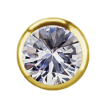 Gold Titanium - Cubic Zirconia - 2.2mm Threadless Attachment