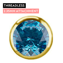 Gold Titanium - Aqua Premium Zirconia - 2.35mm Threadless Attachment