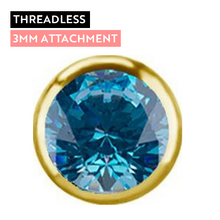 Gold Titanium - Aqua Premium Zirconia - 3mm Threadless Attachment