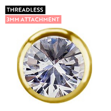 Gold Titanium - Premium Zirconia - 3mm Threadless Attachment