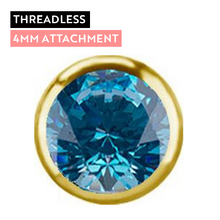 Gold Titanium - Aqua Premium Zirconia - 4mm Threadless Attachment
