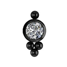 Black Titanium - Premium Zirconia Ball Cluster - 3mm Threadless Attachment