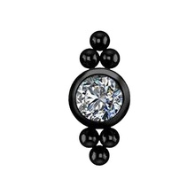 Black Titanium - Premium Zirconia Ball Triangle Cluster - 3mm Threadless Attachment