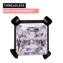 Black Titanium - Premium Zirconia Square - 5mm Threadless Attachment