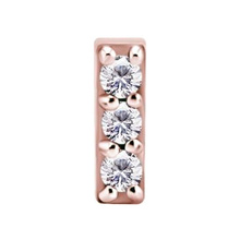 Rose Gold Steel - Premium Zirconia - Rectangle - 5.5mm Threadless Attachment
