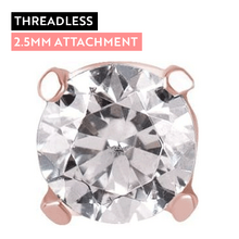 Rose Gold Titanium - Round Premium Zirconia - 2.5mm Threadless Attachment