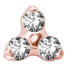Rose Gold Titanium  - Premium Zirconia - Trinity - 3.5mm Threadless Attachment