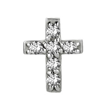 Surgical Steel - Premium Zirconia - Cross - 5mm Threadless Attachment