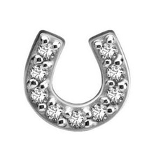 Surgical Steel - Premium Zirconia - Horseshoe - 6mm Threadless Attachment
