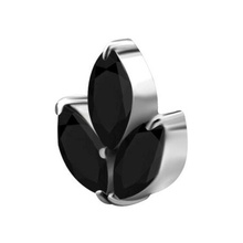 Surgical Steel - Black Premium Zirconia - Marquise Cluster Threadless Attachment