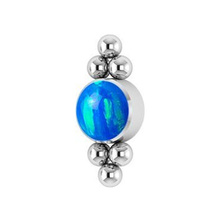 Titanium - Lab Created Sapphire Black Opal - 5mm Threadless Attachment