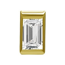 Gold Steel  Premium Crystal Baguette - 4mm Threadless Attachment