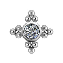Titanium - Premium Zirconia - Ball Cross Cluster - 5mm Threadless Attachment