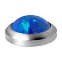 Titanium - Lab Created Sapphire Black Opal - 3mm Threadless Attachment
