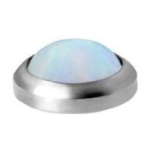 Titanium - Lab Created White Opal - 3mm Threadless Attachment