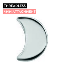 Titanium - Moon - 4mm - Threadless Attachment