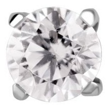 Titanium - Round Claw Set Premium Zirconia - 2mm - Threadless Attachment