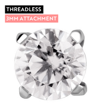 Titanium - Round Claw Set Premium Zirconia - 3mm - Threadless Attachment