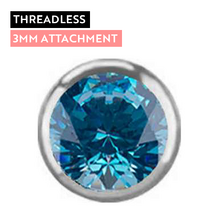 Titanium - Aqua Premium Zirconia - 3mm Threadless Attachment