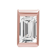Rose Gold Steel  Premium Crystal Baguette - 4mm Threadless Attachment